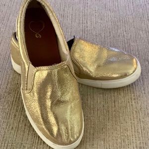 143 Girl Gold Slip-On Sneakers